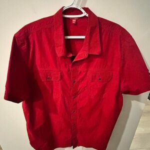 Guess red button up shirt Size XXL